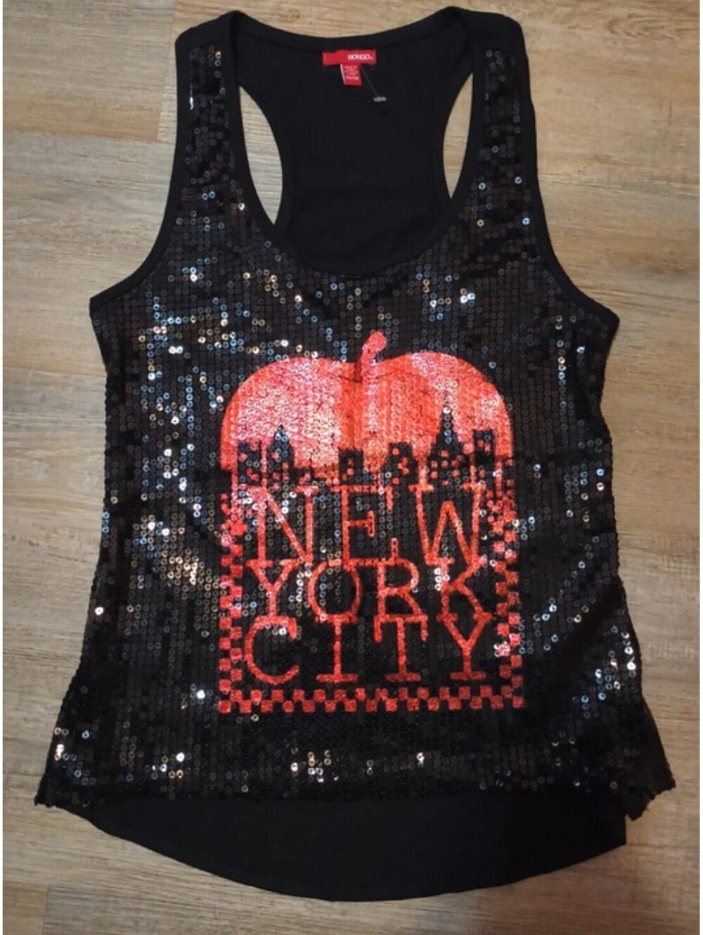 Vintage BONGO Y2K Multicolored Sequined Tank Top New York City Women's Medium